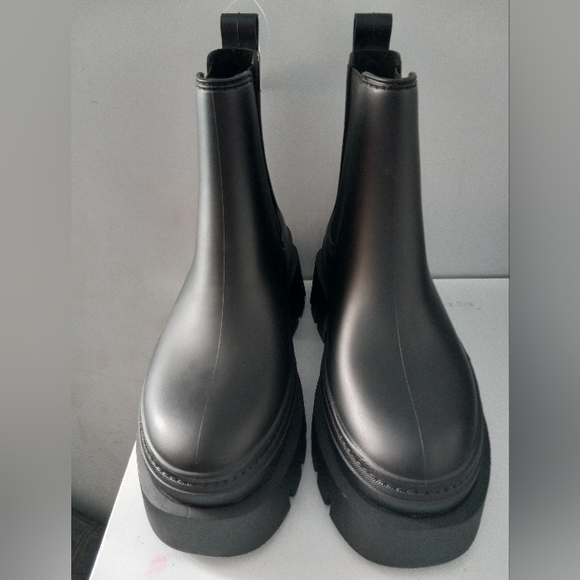 Jeffrey Campbell rainboot double plataform black size 7,contemporary, Chunky, - Picture 6 of 11